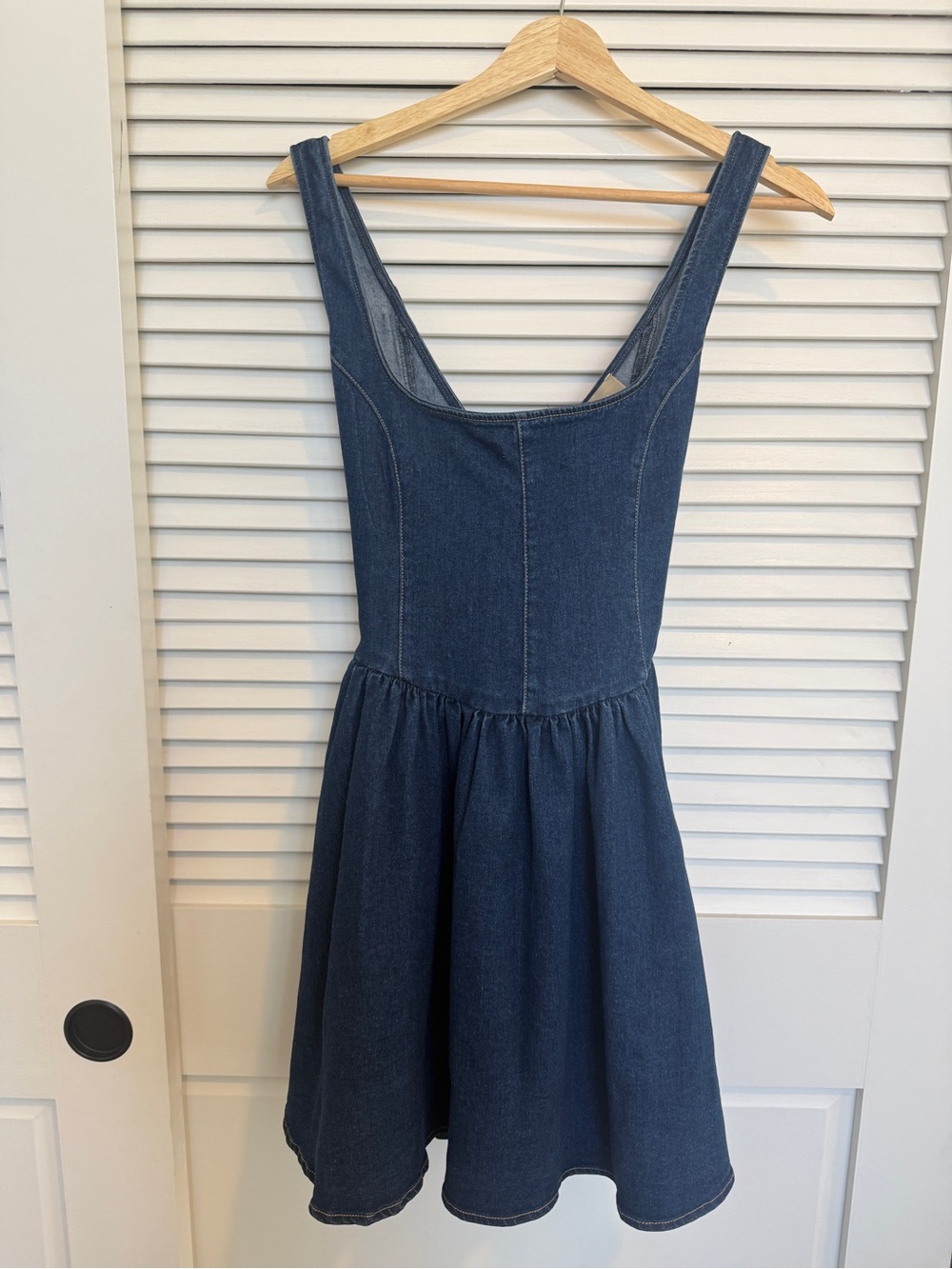 Garota Denim Scoop-Neck Sundress in Dark Blue — Size M (NWT)